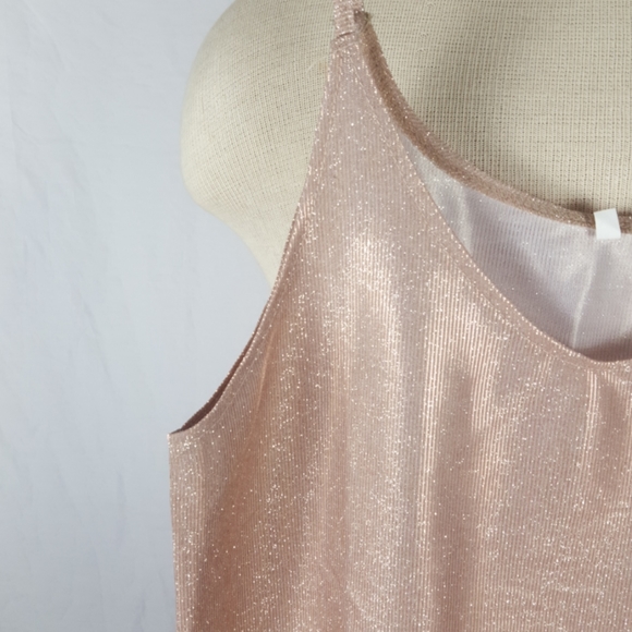 PINK SHINY METALLIC TOP SLIP ON SZ S/M - Picture 3 of 7